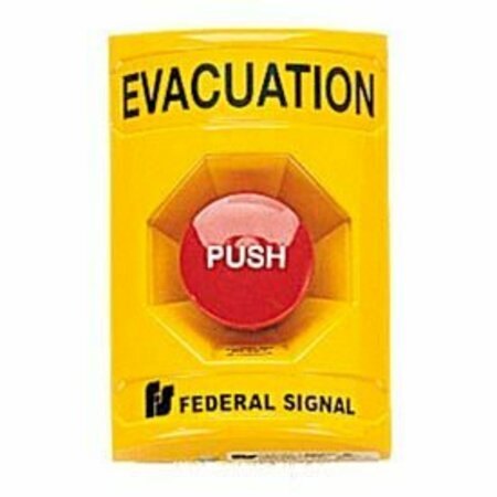 FEDERAL SIGNAL Push Station, Evacuation, Yellow PSEV-Y